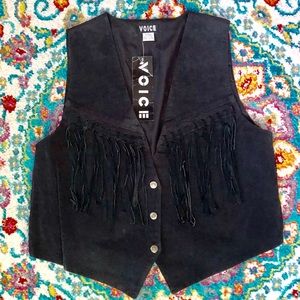 🎀Vintage Sued Fringe Vest🎀